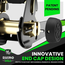Load image into Gallery viewer, Rhino USA Medium Duty Ratchet Strap Tie-Down 4-Pack (Green) - Powersports Haven