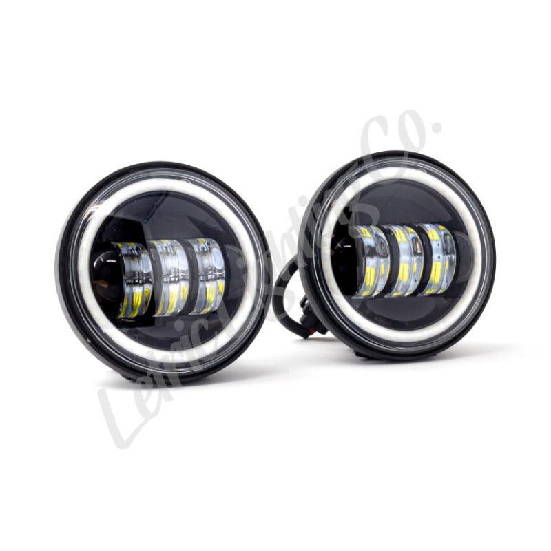 Letric Lighting 4.5in Passing Lamps W/Halo Blk - Powersports Haven