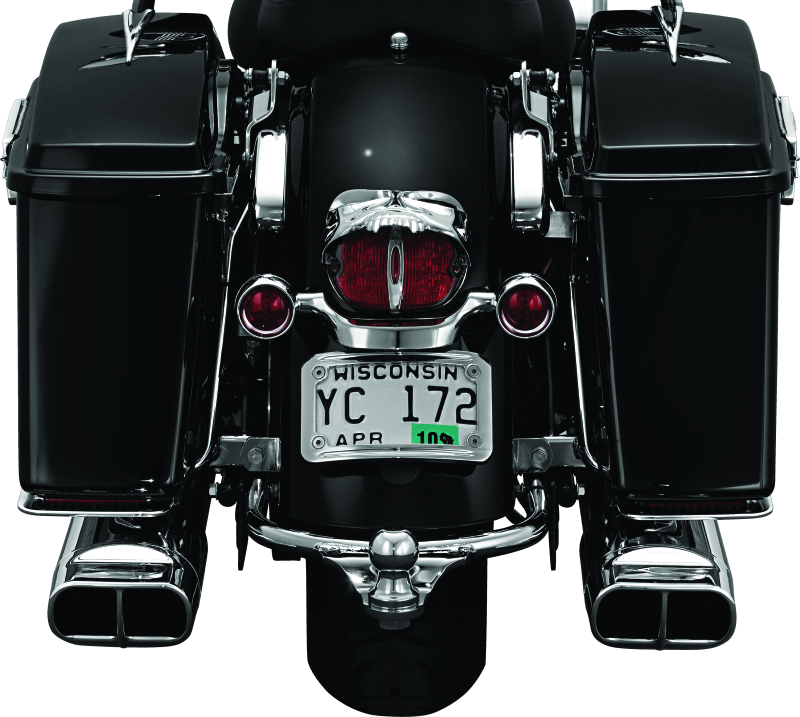 Kuryakyn Curved License Plate Mount Chrome - Powersports Haven