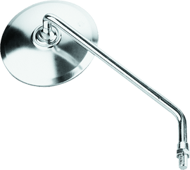 BikeMaster Round Mirror 10mm Left - Stainless - Powersports Haven