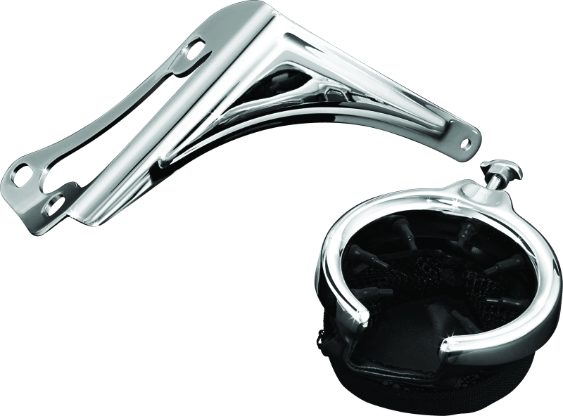 Kuryakyn Passenger Drink Holder With Basket 98-13 Touring Right Side Chrome - Powersports Haven