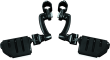 Load image into Gallery viewer, Kuryakyn Longhorn Trident Offset Highway Pegs With 1-1/4 in Clamps Black - Powersports Haven