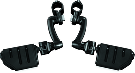 Kuryakyn Longhorn Trident Offset Highway Pegs With 1-1/4 in Clamps Black - Powersports Haven