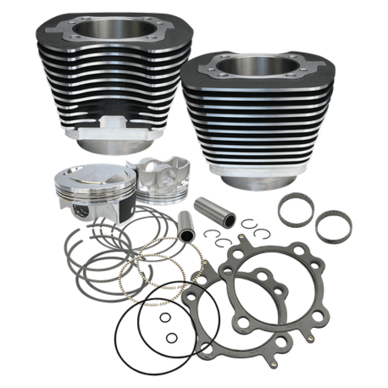 S&S Cycle 99-06 BT 97in Big Bore Cylinder Kit - Wrinkle Black - Powersports Haven