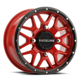 Raceline A94R Krank 15x7in / 4x137 BP / 10mm Offset / 110.18mm Bore - Red & Black Lip Wheel