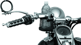 Kuryakyn Mesh Basket Universal Drink Holder 1in Clamp Chrome - Powersports Haven