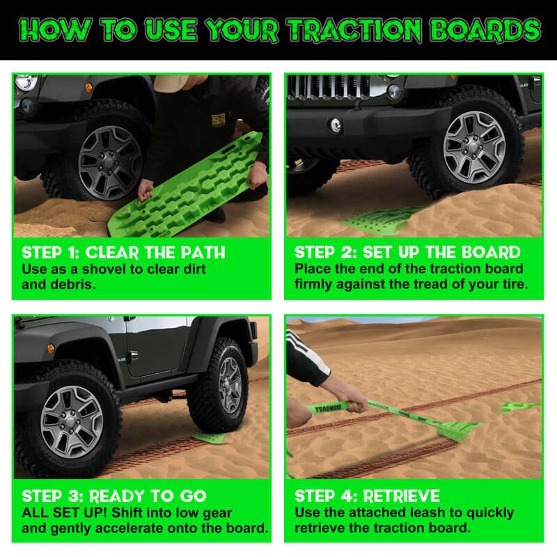 Rhino USA Recovery Traction Boards - Green (Pair) - Powersports Haven