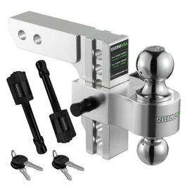 Rhino USA 6In Heavy Duty Drop Hitch - 2In (Silver) - Powersports Haven