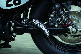 Kuryakyn Nova Curved Vertical Mount Side License Plate Holder Gloss Black - Powersports Haven