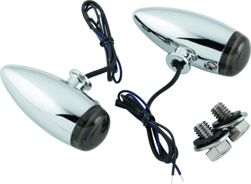 Kuryakyn Super Bright LED Mini Bullet Lights Amber Chrome - Powersports Haven