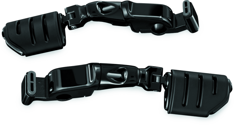 Kuryakyn Ergo II Trident Dually ISO Pegs With Long Arms Gloss Black - Powersports Haven
