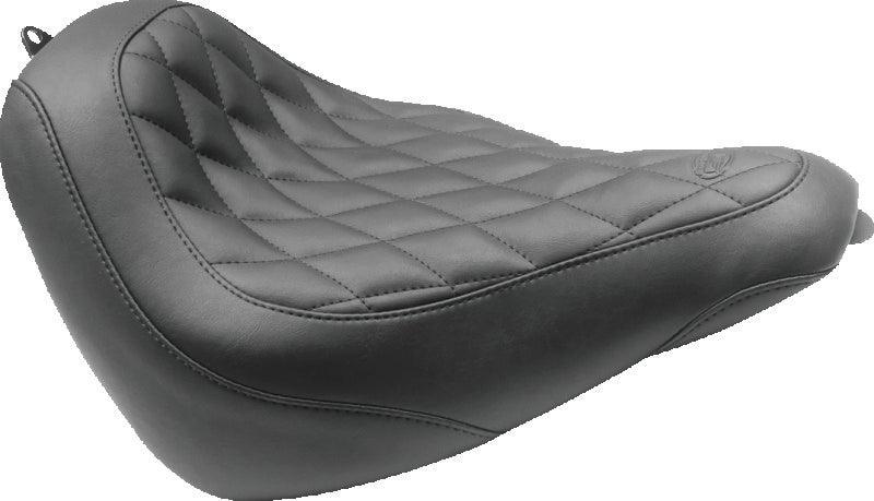 Mustang 18-21 Harley Softail Slim Wide Tripper Solo Seat Diamond Stitch - Black - Powersports Haven