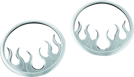 Kuryakyn Flame Speaker Grills For 14-Up Touring Models Chrome - Powersports Haven