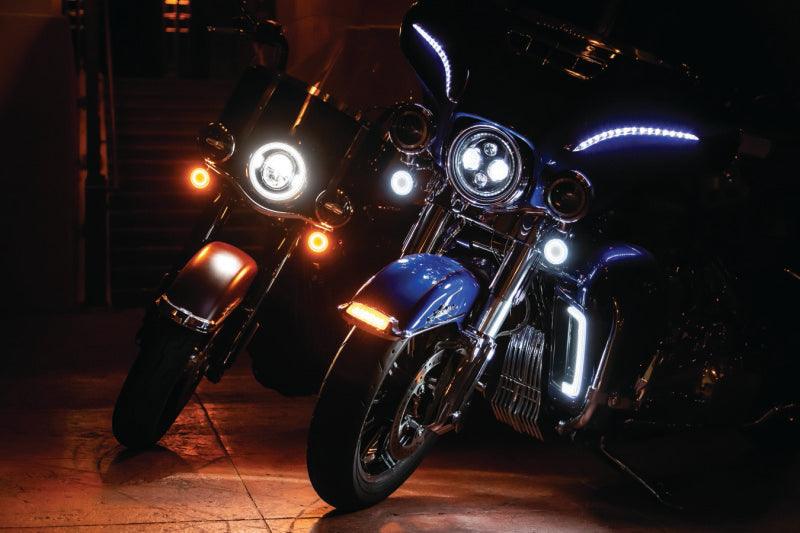 Kuryakyn Tracer L.E.D. Front Turn Signal Insert, White/Amber Light, Smoke Lens 1157 - Powersports Haven