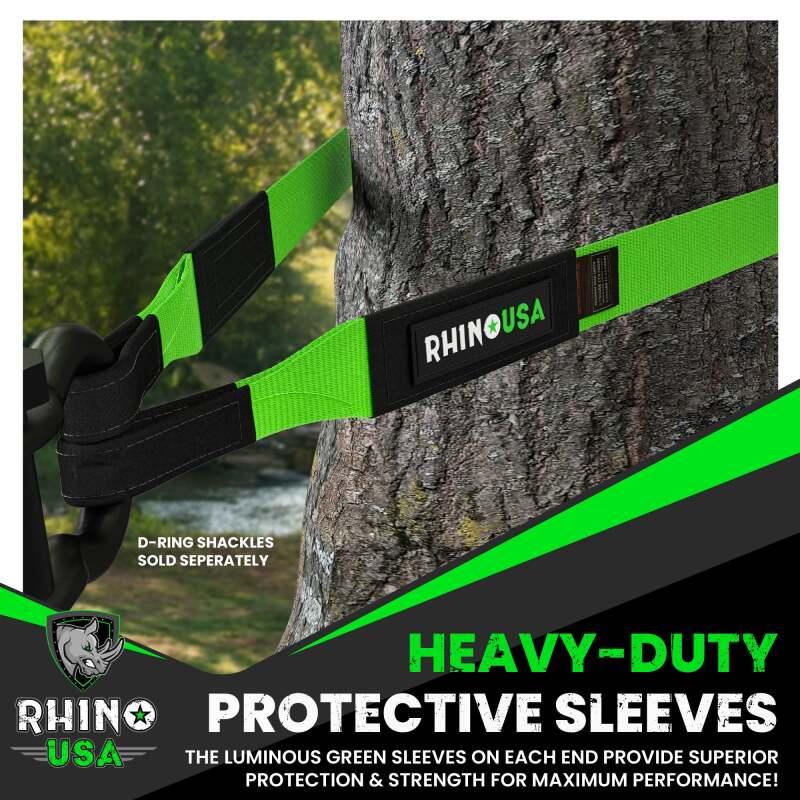 Rhino USA Recovery Tow Strap 3Inx30Ft (Green) - Powersports Haven