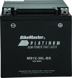 BikeMaster AGM Battery - MS12-30L-BS - Powersports Haven