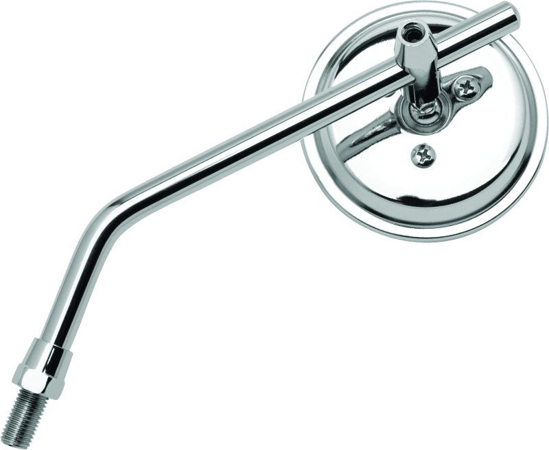 BikeMaster 3in Adjustable Round Mirror 10mm - Each - Chrome - Powersports Haven
