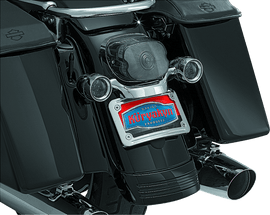Kuryakyn Curved License Plate Mount Chrome - Powersports Haven