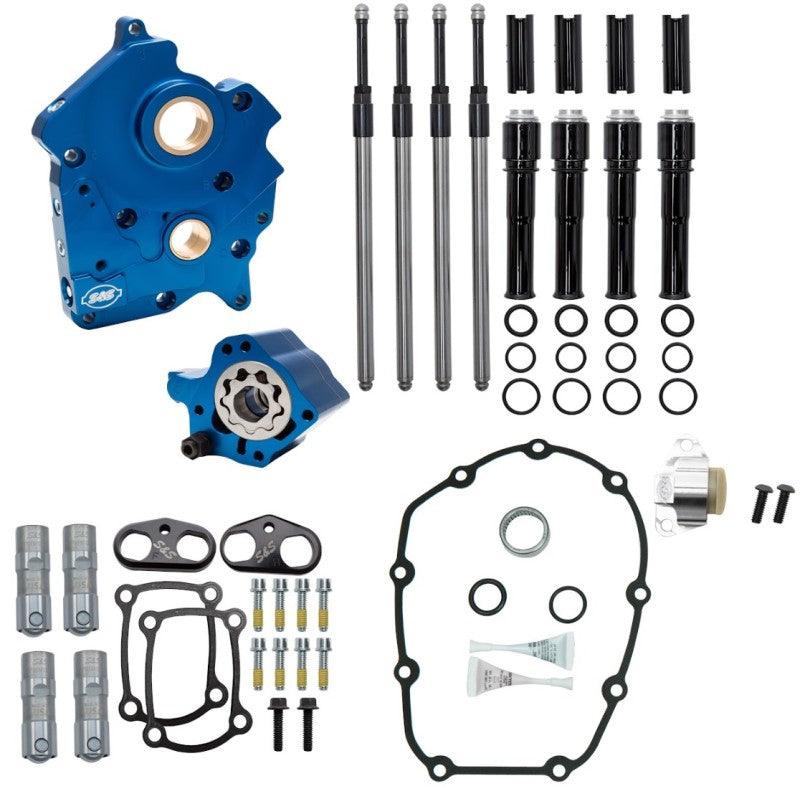S&S Cycle 2017+ M8 Oil Cooled Models Cam Chest Kit w/o Cam - Black Pushrod Tubes & Chain Tensioner - Powersports Haven