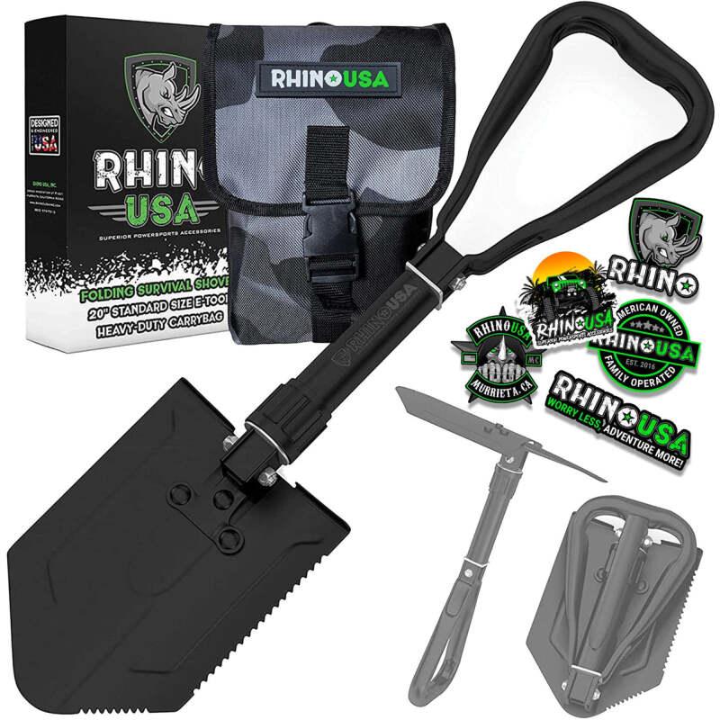 Rhino USA Folding Recovery Shovel W/Pick - Powersports Haven
