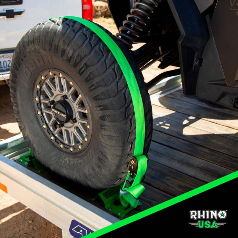 Rhino USA Utv Wheel Chock Tie-Down Kit (4-Wheel Kit) (Green) - Powersports Haven