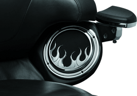 Kuryakyn Flame Speaker Grills For 14-Up Touring Models Chrome - Powersports Haven