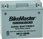 BikeMaster AGM Battery - MS12-12B-BS - Powersports Haven