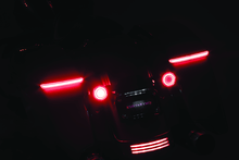 Load image into Gallery viewer, Kuryakyn Tracer L.E.D. Turn Signal Inserts Red/Red Smoke Lens Rear - Powersports Haven