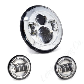 Letric Lighting 7in Led Hdlght W/Pass Lmps Chr - Powersports Haven