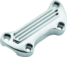 Load image into Gallery viewer, Bikers Choice 74-Up Chrome Finned Handlebar Clamp - Powersports Haven
