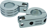 Bikers Choice Chrome Billet Highway Peg Mounts for 1.25 Inch Engine Guard Universal Custom Pr