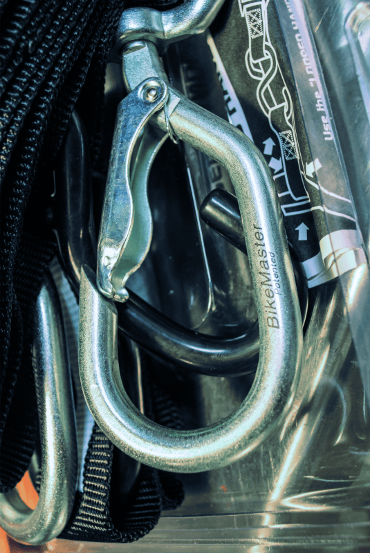 BikeMaster Tiedown 1-1/2in Swivel Softhook - Black - Powersports Haven