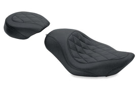 Mustang 04-21 Harley Sportster Wide Tripper Solo Seat Diamond Stitch - Black - Powersports Haven