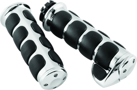 Kuryakyn Premium ISO Grips With Throttle Boss Dual Cable Chrome - Powersports Haven