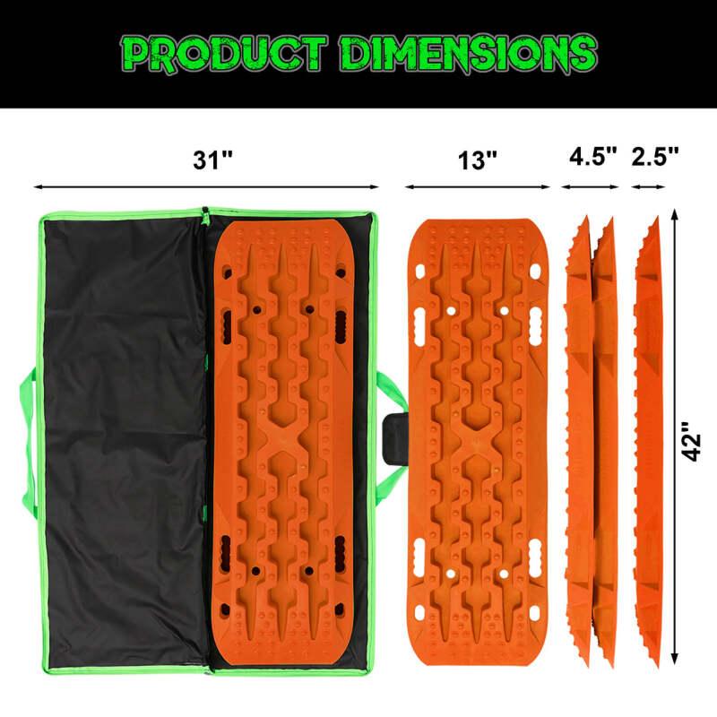 Rhino USA Recovery Traction Boards - Orange (Pair) - Powersports Haven