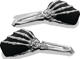 Kuryakyn Skeleton Hand Mirrors Chrome/Black - Powersports Haven