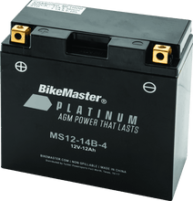 Load image into Gallery viewer, BikeMaster AGM Battery - MS12-14B-4 - Powersports Haven