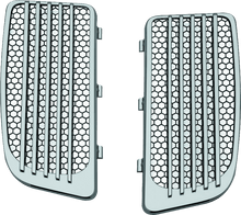 Load image into Gallery viewer, Kuryakyn Radiator Grills For Twin Cooled Models Chrome &amp; Black (Pair) - Powersports Haven