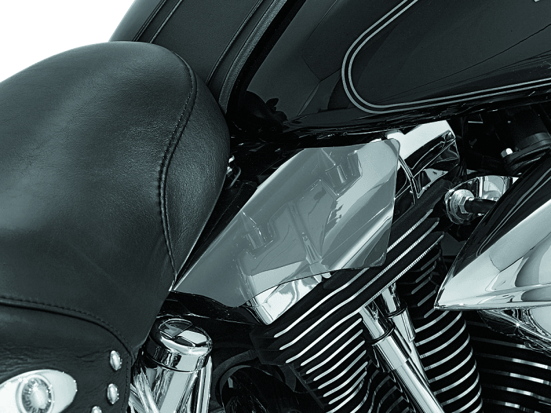 Kuryakyn Saddle Shields Heat Deflectors 00-17 Softail Smoke - Powersports Haven