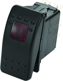 DragonFire Racing Lighted Switch On/Off Rocker Switch Red Lite - Powersports Haven