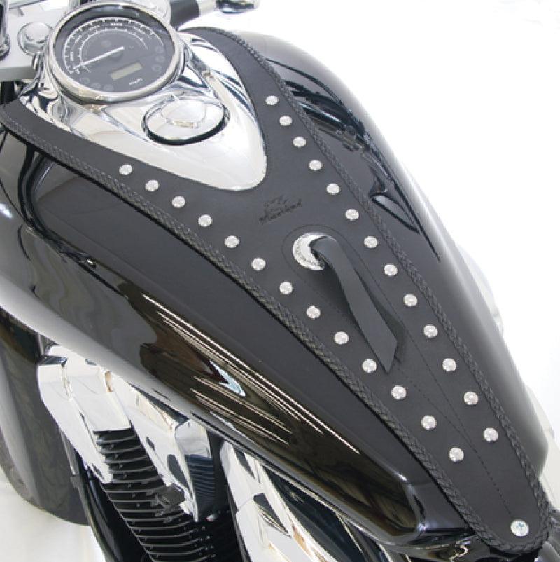 Mustang 10-14 Honda VT1300C Sabre, 10-16 VT1300C Stateline Cruiser Tank Bib w/Studs - Black - Powersports Haven