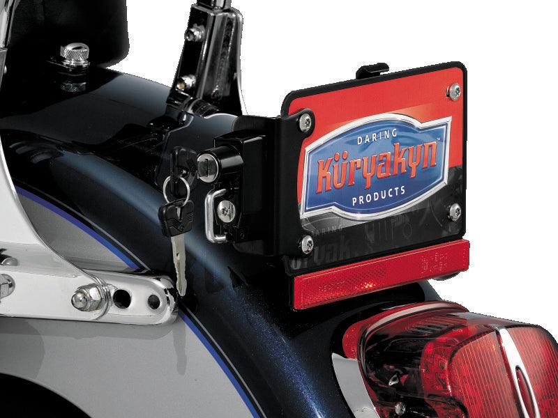 Kuryakyn License Plate Helmet Lock With Mount Black - Powersports Haven