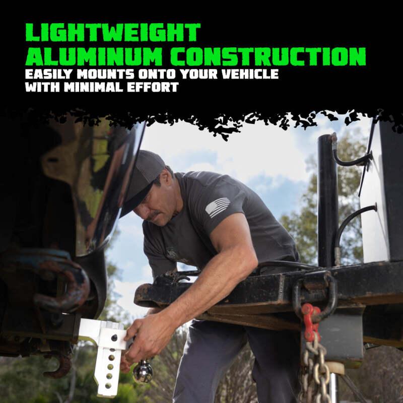 Rhino USA 6In Heavy Duty Drop Hitch - 2In (Silver) - Powersports Haven