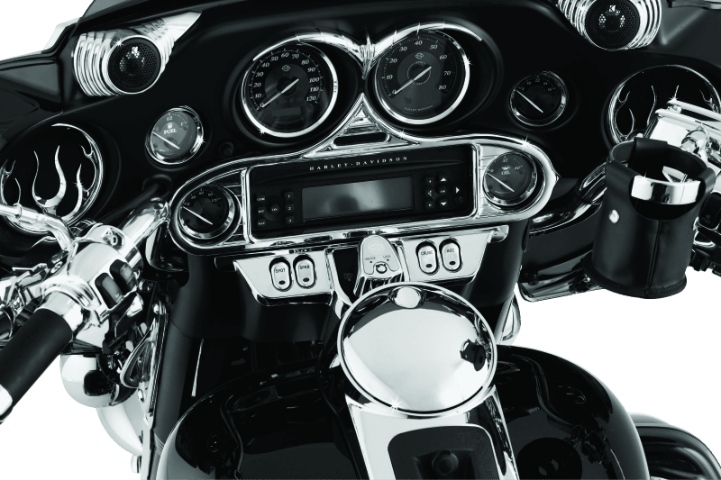 Kuryakyn Stereo Accent 96-13 FL Touring Models Chrome - Powersports Haven