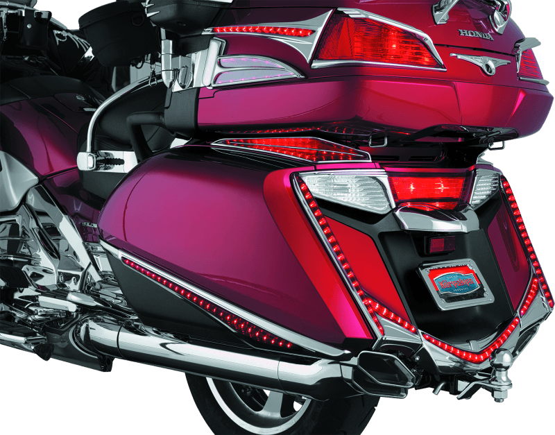 Kuryakyn L.E.D. Rear Fender Tip 12-17 GL1800 Chrome Red Lens - Powersports Haven