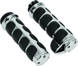 Kuryakyn Premium ISO Grips With Throttle Boss Dual Cable Chrome - Powersports Haven