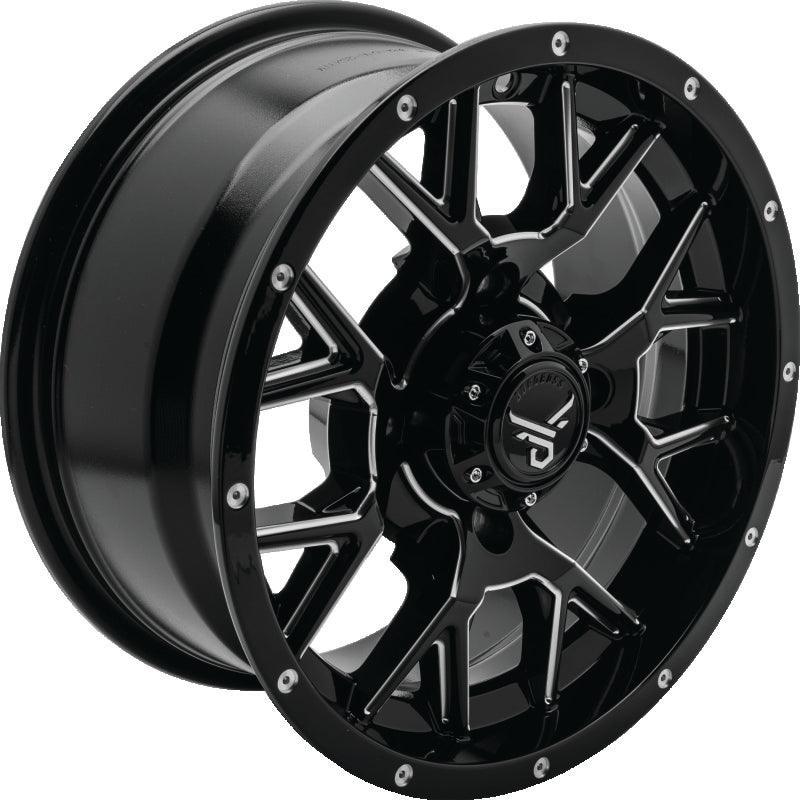 QuadBoss Barbwire 14X7 - 5+2 - 4/110 - Black Machined - Powersports Haven