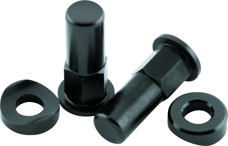 BikeMaster Rim Lock Nuts (Pair) T6 Aluminum/Black - Powersports Haven