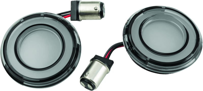 Kuryakyn Tracer L.E.D. Turn Signal Inserts Red/Red Smoke Lens Rear - Powersports Haven