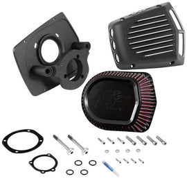 K&N Street Metal Intake System for 01-16 Harley Davidson Softail/Dyna - Shaker Black - Powersports Haven